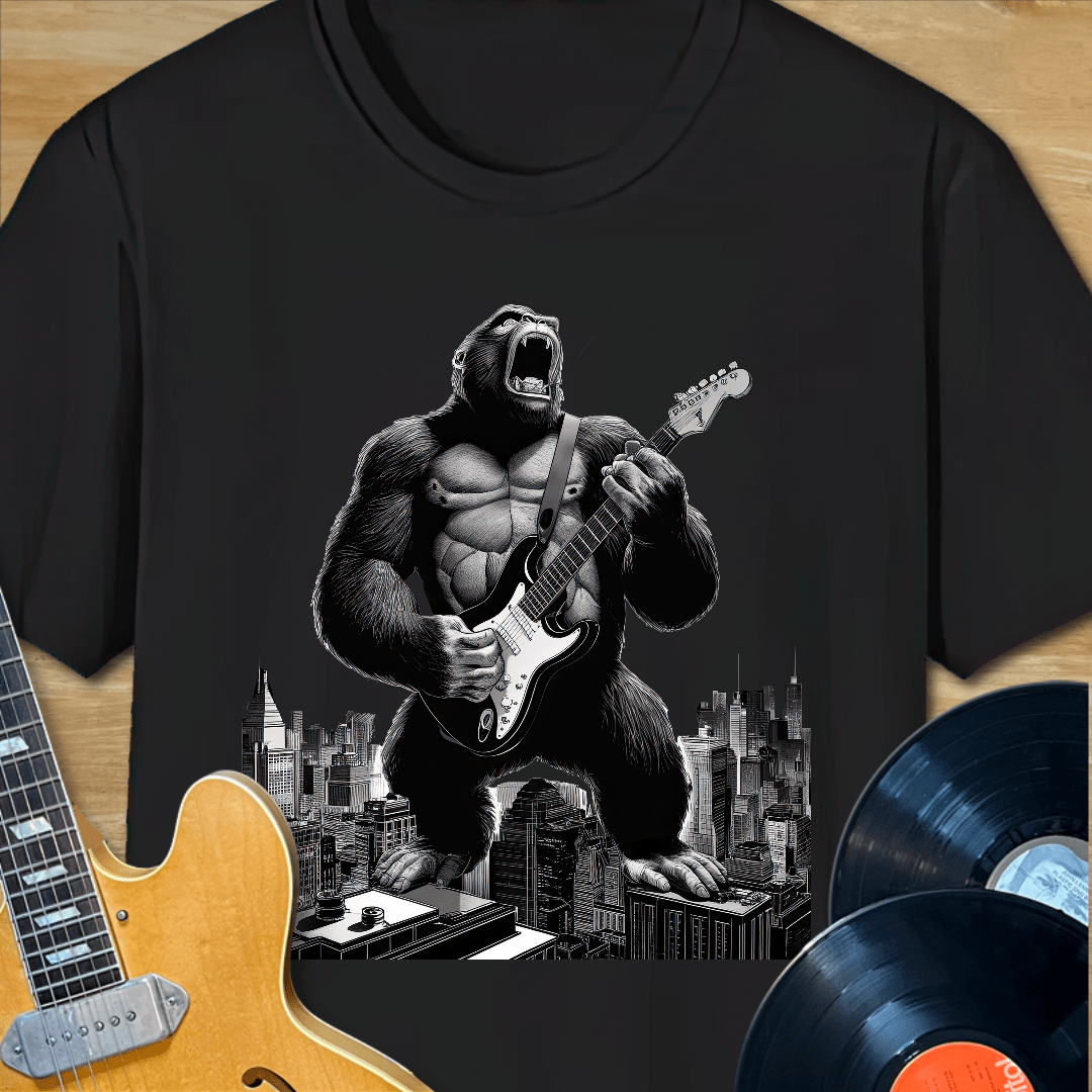 King Kong Playing Rock Guitar T-Shirt