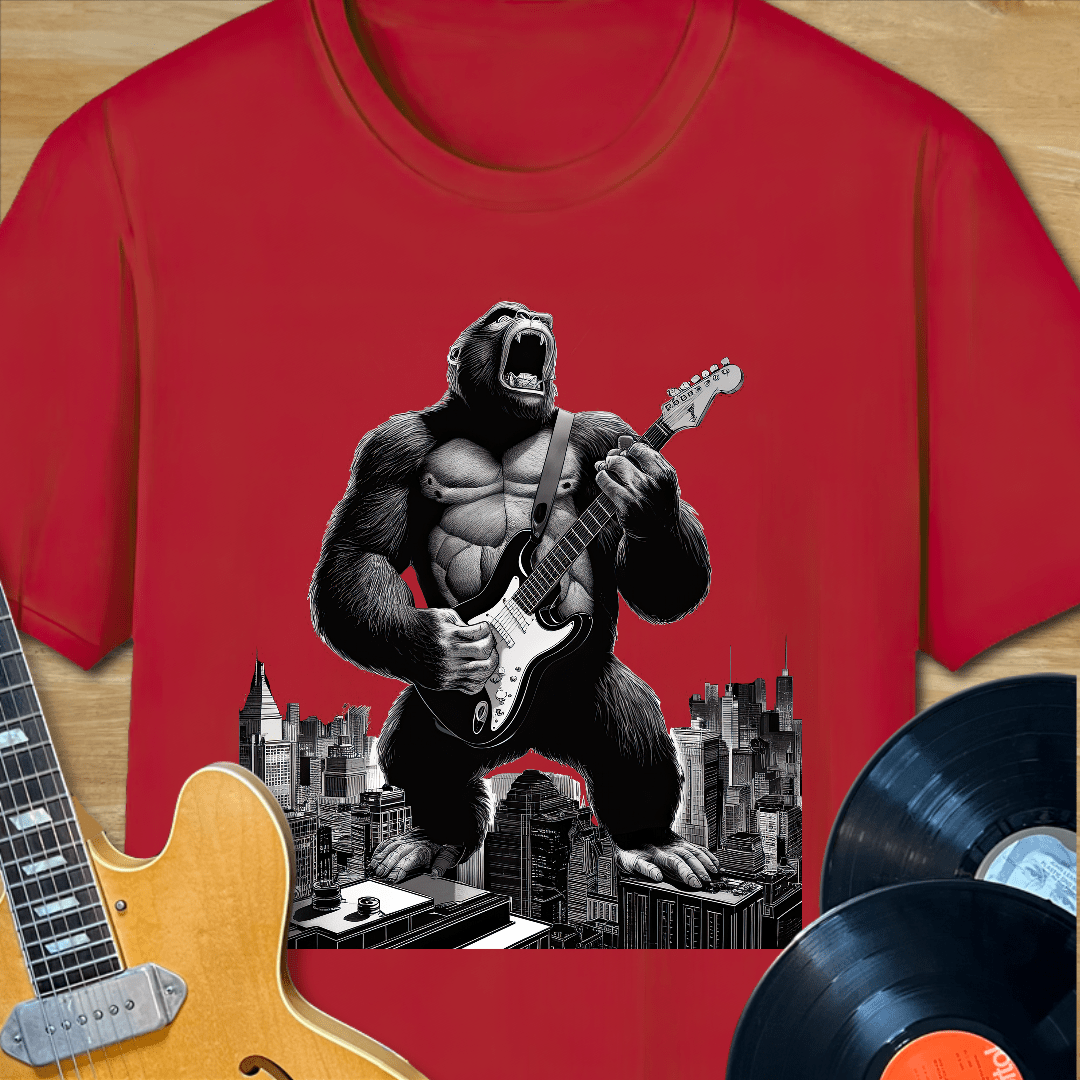 King Kong Playing Rock Guitar T-Shirt