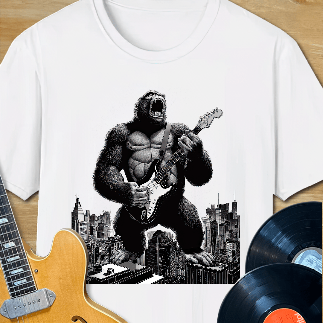 King Kong Playing Rock Guitar T-Shirt