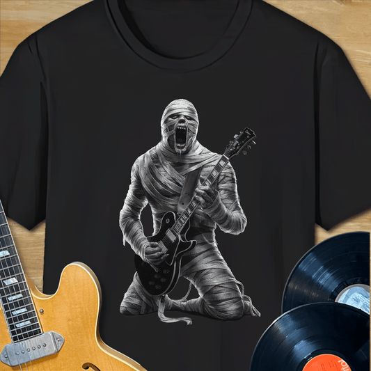 Mummy Playing Rock Guitar T-Shirt