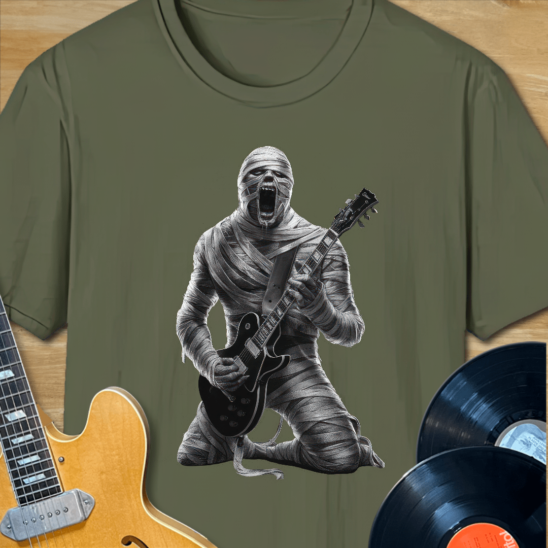 Mummy Playing Rock Guitar T-Shirt