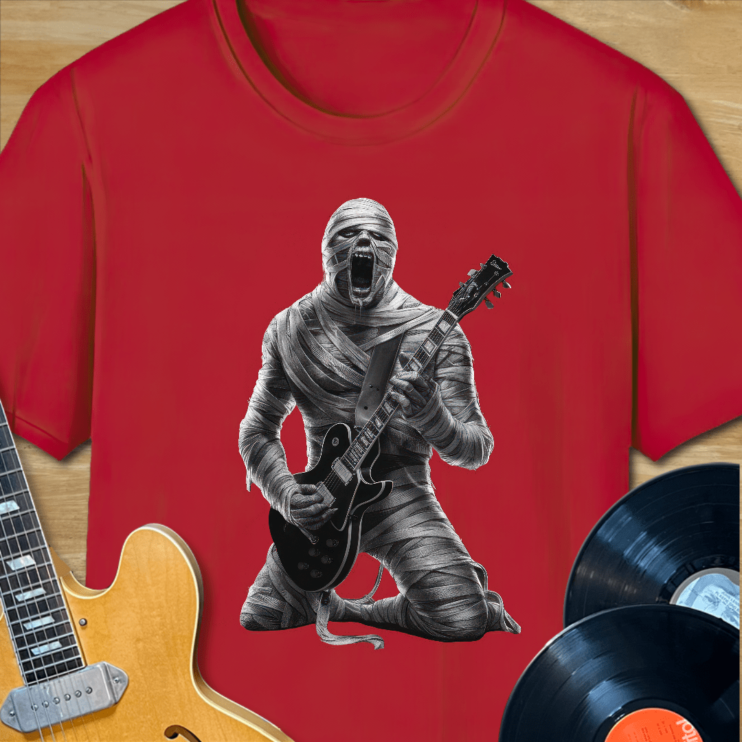 Mummy Playing Rock Guitar T-Shirt