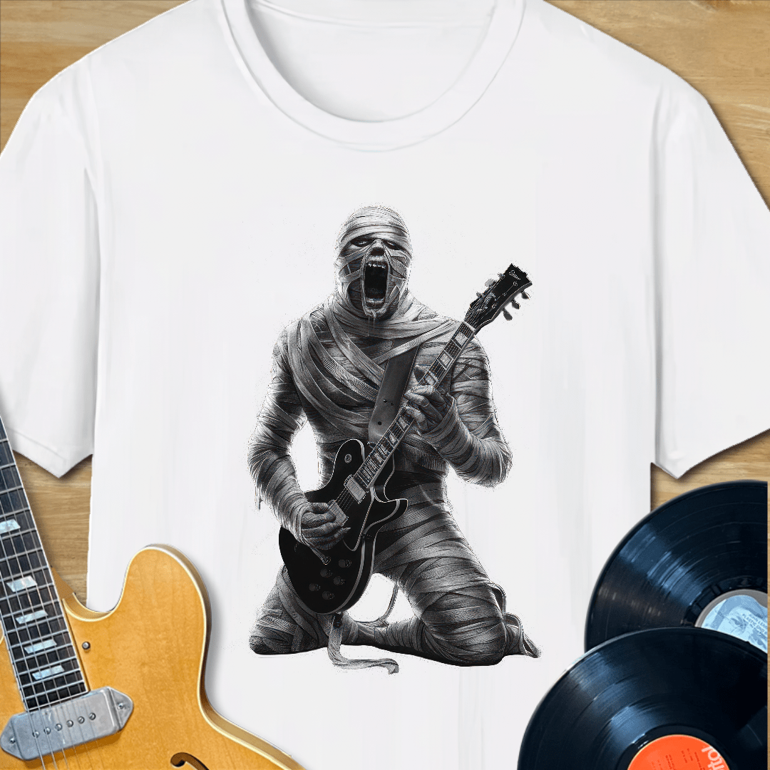 Mummy Playing Rock Guitar T-Shirt