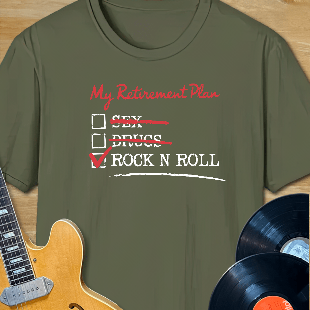 Retirement Plan Rock n Roll Check List T-Shirt