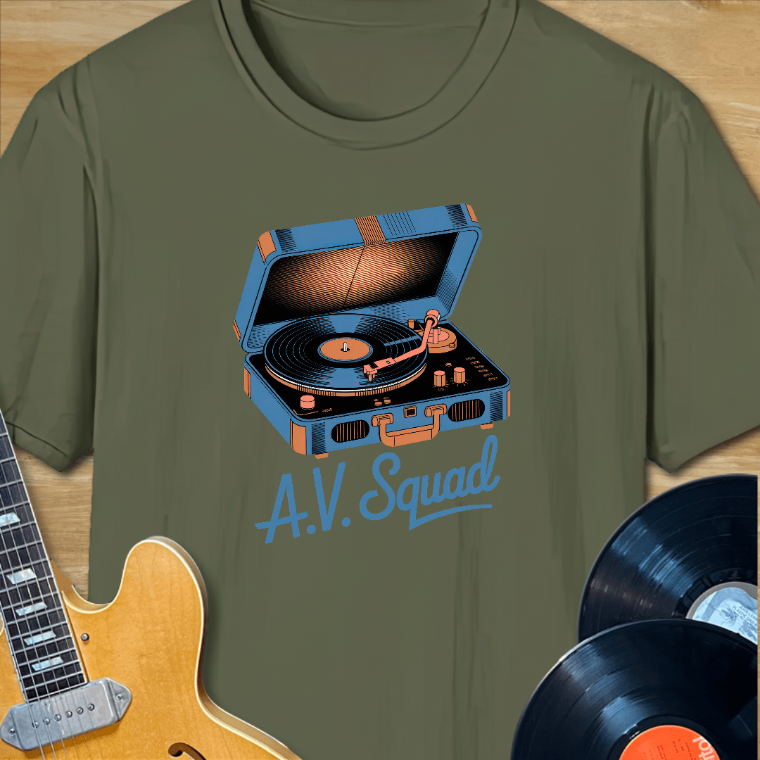 AV Squad Portable Record Player T-Shirt