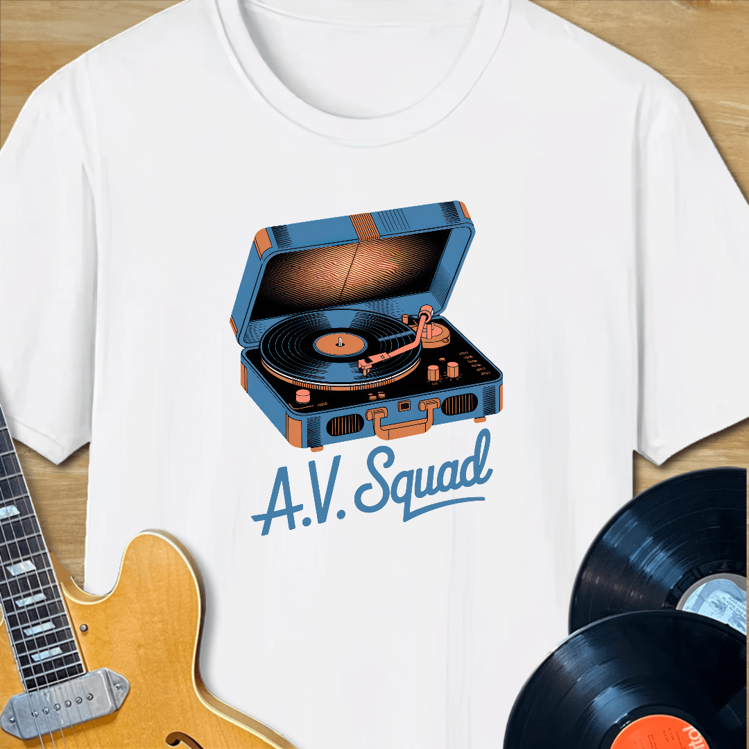 AV Squad Portable Record Player T-Shirt