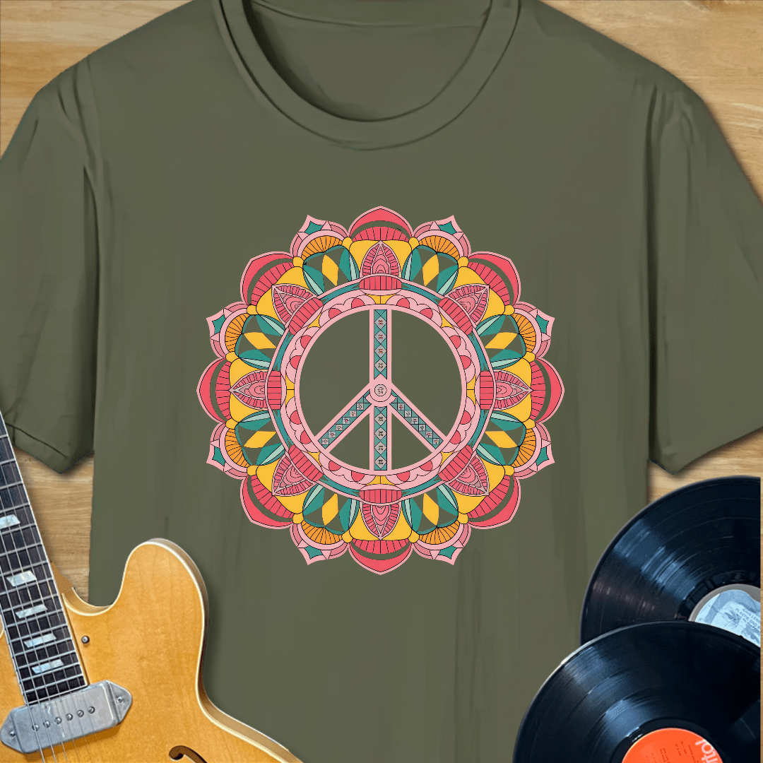 Mandala Peace Sign T-Shirt