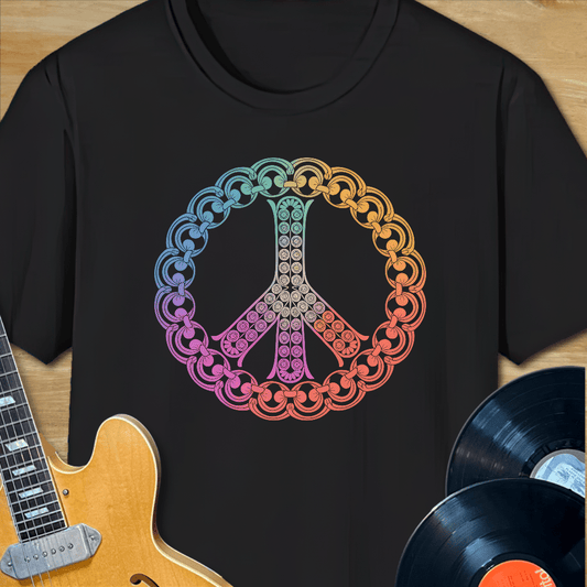 Mandala Chain Peace Sign T-Shirt