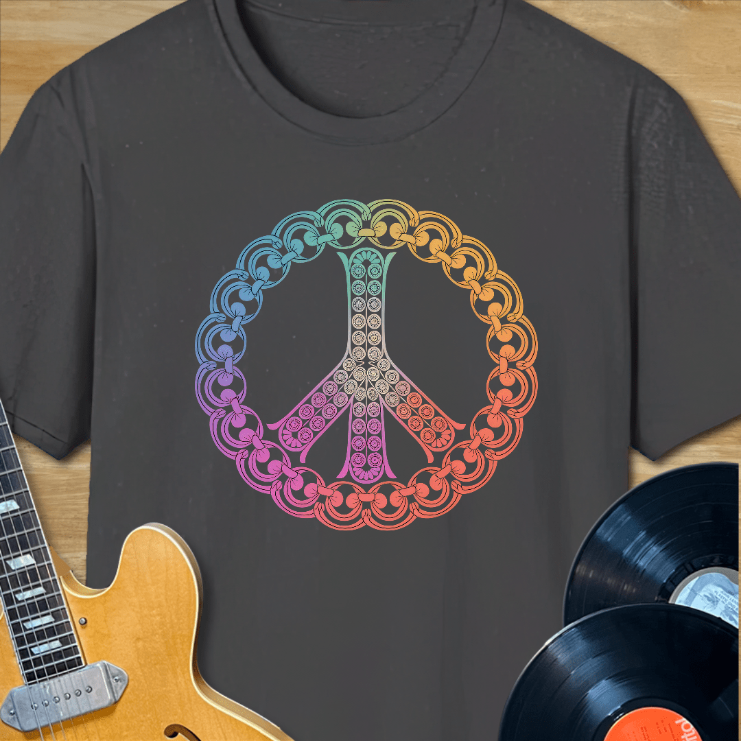 Mandala Chain Peace Sign T-Shirt