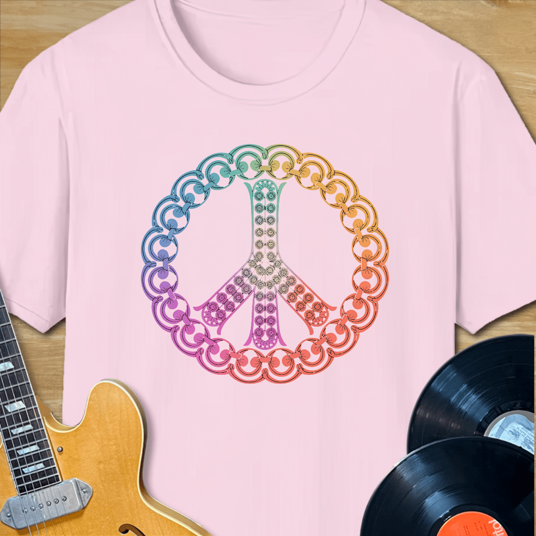 Mandala Chain Peace Sign T-Shirt