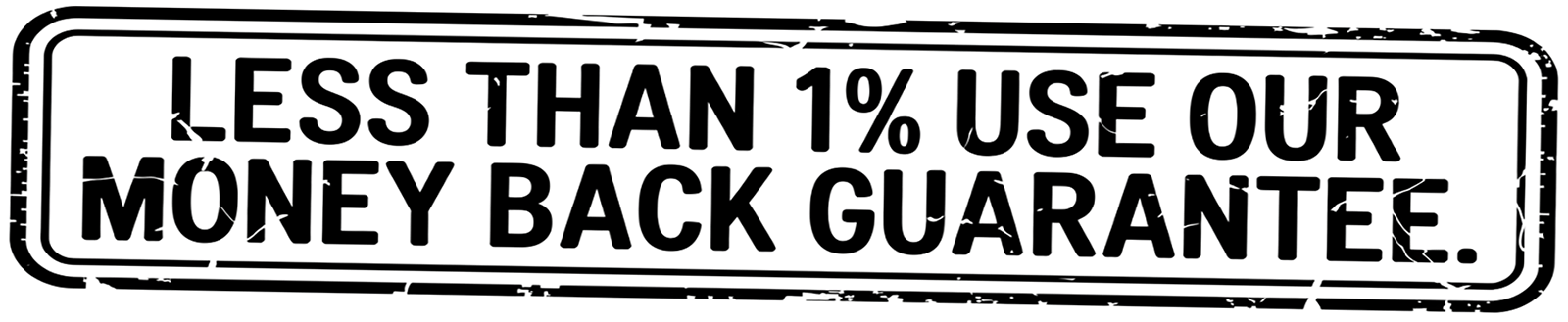 Less than 1% use our money back guarantee