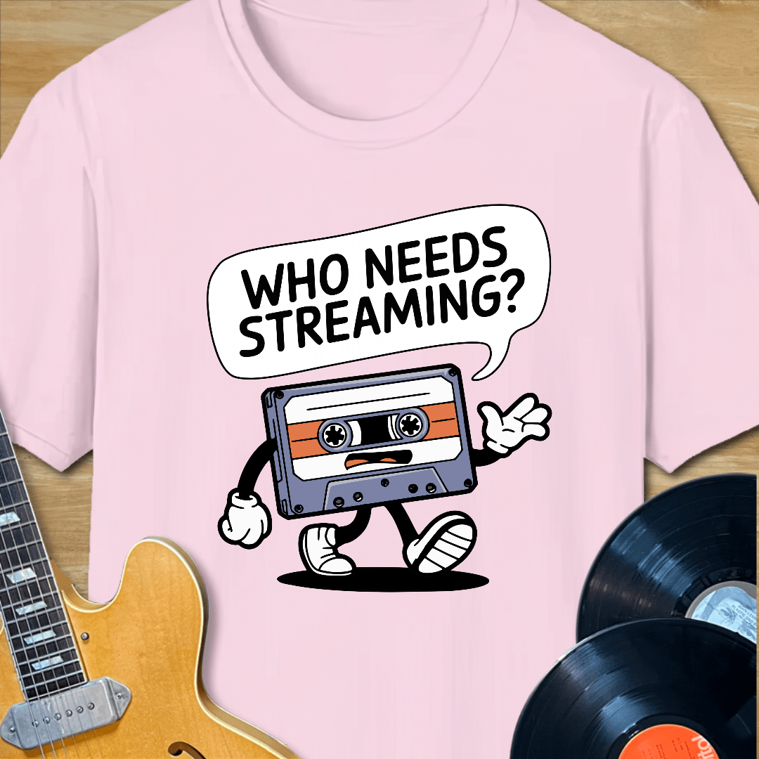 Who Needs Streaming Cassette Man T-Shirt