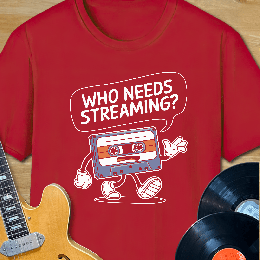 Who Needs Streaming Cassette Man T-Shirt