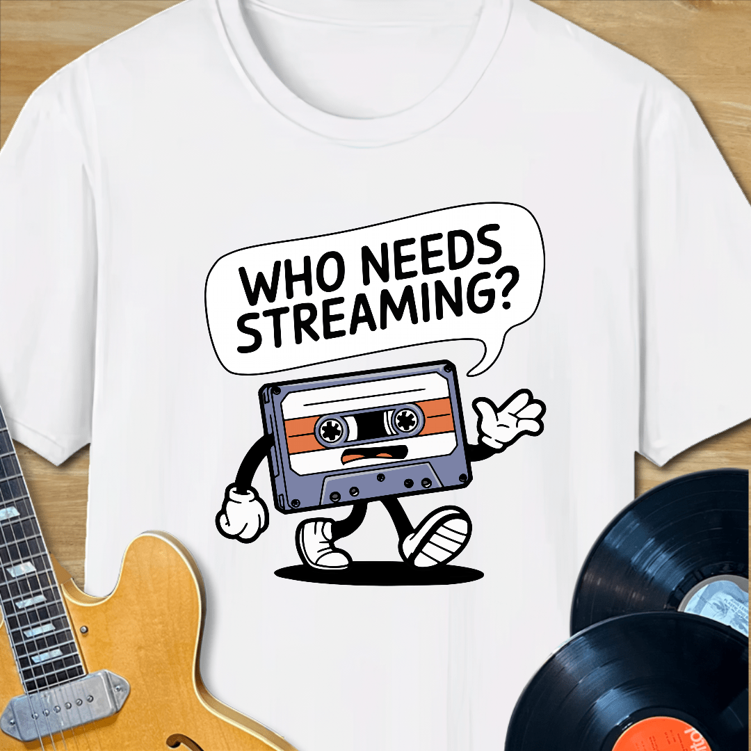 Who Needs Streaming Cassette Man T-Shirt